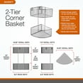 thumbnail image 5 of Spectrum Diversified 2-Tier Corner Basket, Satin Nickel, 5 of 5