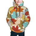 thumbnail image 5 of Kll Unisex Kids Boys Girls Hooded Pocket Pullover Hoodies-Fall Maple Leaves, 5 of 9
