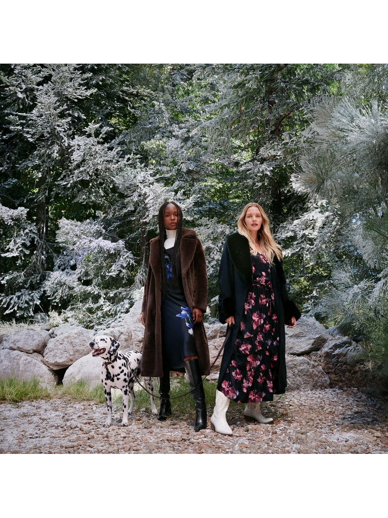 Sofia Jeans by Sofia Vergara Women's Faux Fur Trim Coat XS-5X