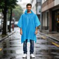 thumbnail image 7 of JHyouerji EVA Rain Poncho,Blue Thick Reusable Non Disposable Raincoat with Adjustable Drawstring Hood,Portable Waterproof Cloak for Cycling Hiking Camping Outdoor Travel, 7 of 7