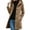 Khaki, variant on Women's Wool Blend Coat Mid-Length Lapel Button Down Trench Coat with Hood Pocketed Woolen Hooded Overcoat for Fall Winter Daily Wear(Wine,XXL)