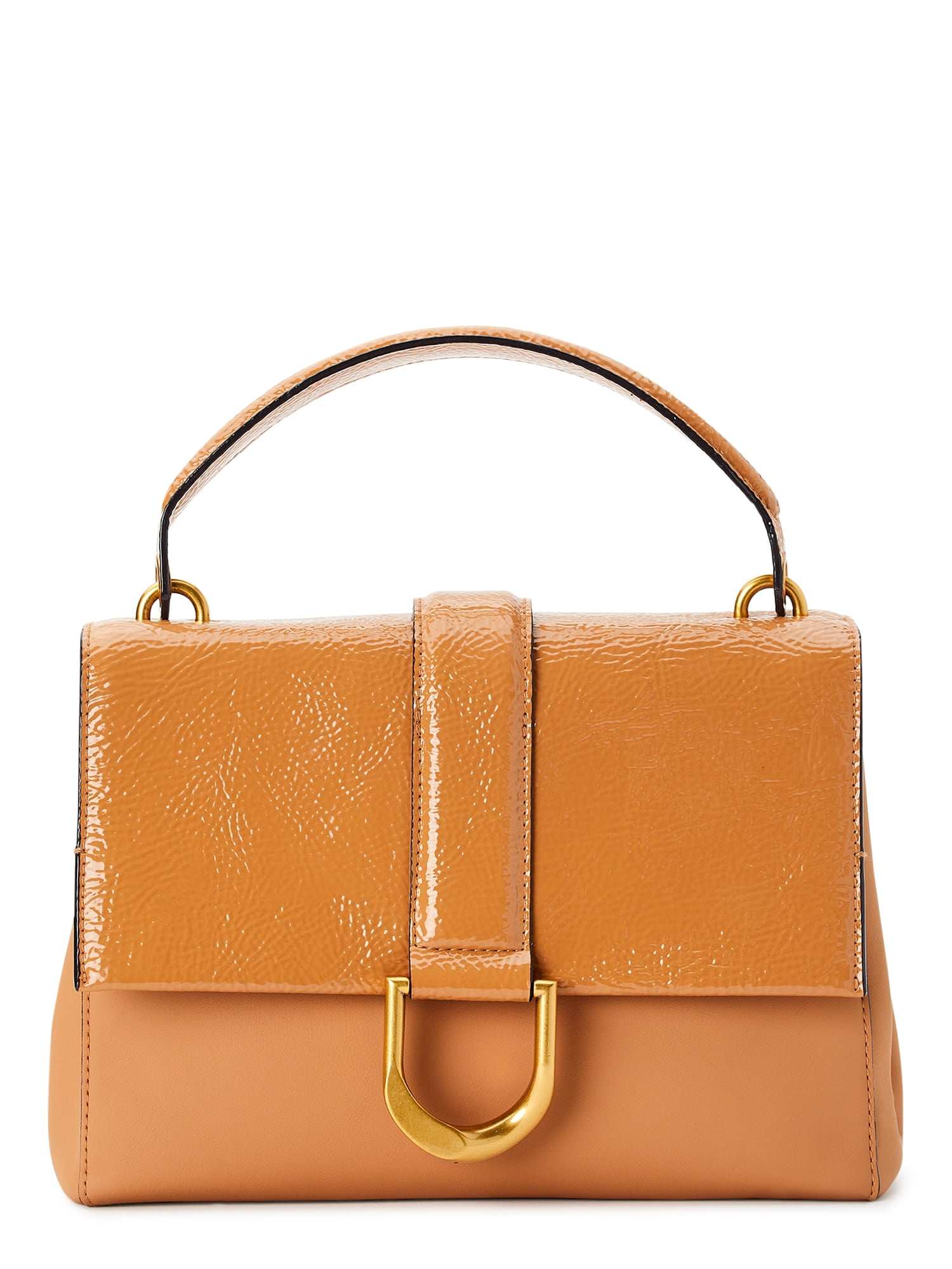 Scoop Women's Flap Front Crossbody Bag with Top Handle Beige