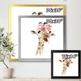 thumbnail image 4 of Designart 'Portrait of A Giraffe With Pink Flowers' Farmhouse Framed Art Print, 4 of 4