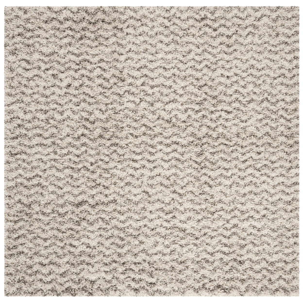 SAFAVIEH Hudson Merrilyn Chevron Shag Runner Rug, Ivory/Grey, 2'3" x 8'