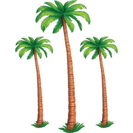 Jointed Cardboard Palm Trees 3 Per Pack