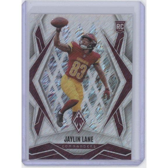 2025 Panini Phoenix Football Jaylin Lane #186 White Shimmer RC Washington Commanders NFL Football Trading Card