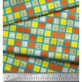 thumbnail image 2 of Soimoi Poly Georgette Fabric Geometric Square,Text & Bear Face Kids Printed Craft Fabric by The Yard 42 Inch Wide, 2 of 3
