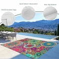 thumbnail image 3 of Colorful Ethnic Outdoor Rug 5x8 Ft - Reversible Patio Rug Outdoor Camping Rugs, National Modern Geometric Red Green Washable Indoor Outdoor Area Rugs, Non-Slip Outdoor Carpet Runner for Deck/Porch, 3 of 8