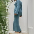 thumbnail image 4 of PENGXIANG Couleur Contraste Longue Robe en Tricot des Femmes, 4 of 7