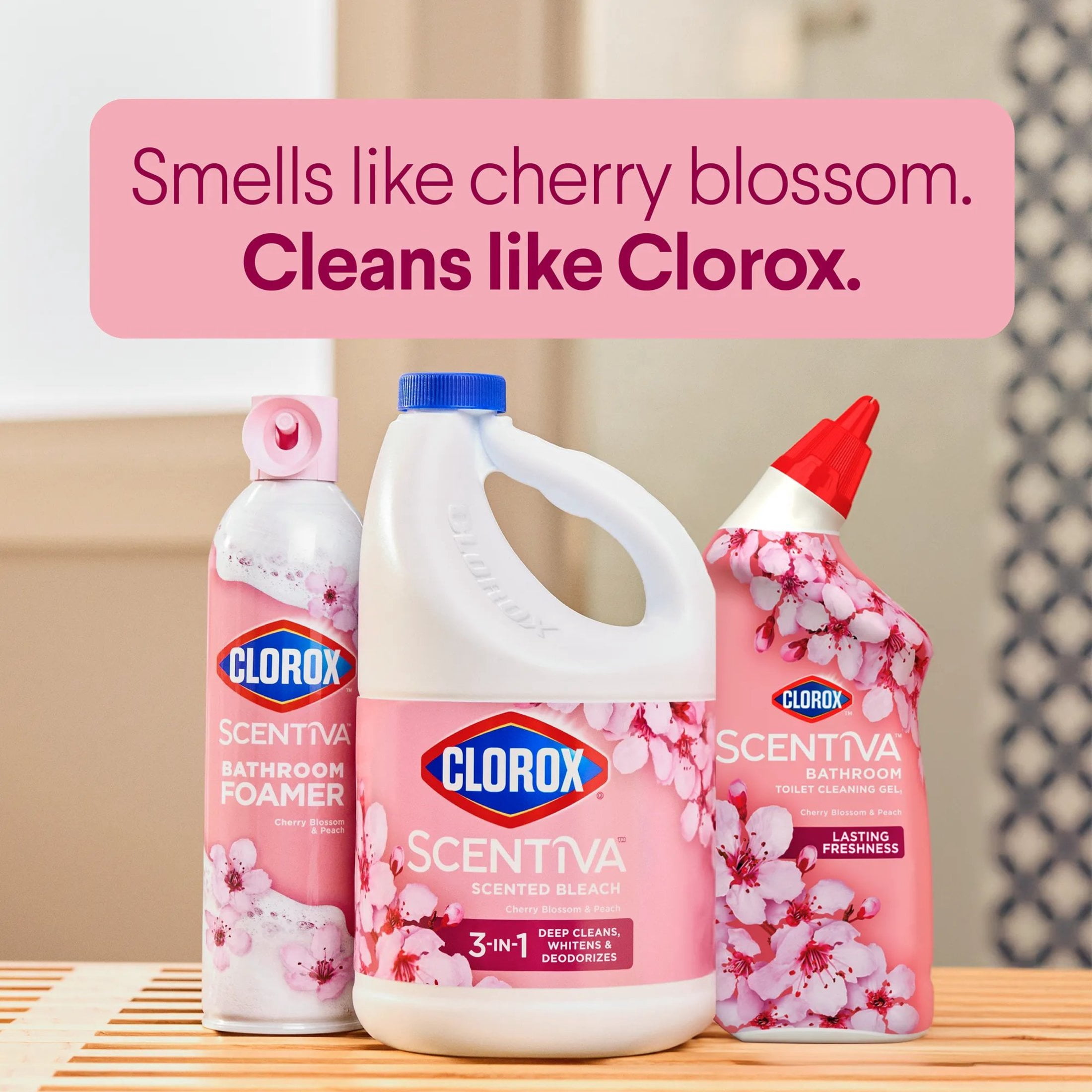 Clorox Scentiva Bathroom Foamer, Cherry Blossom and Peach, 20 Ounces