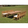thumbnail image 4 of Grade-A Teak Dining Set: 10 Seater 11 Pc: 118" Double Extension Rectangle Table And 10 Devon Armless Chairs Outdoor Patio WholesaleTeak #WMDV41, 4 of 4