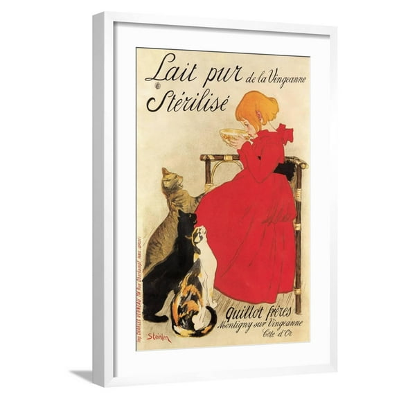 Art.com French Milk Poster Art Print, White Frame Wall Art, 21" x 29"