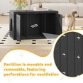 thumbnail image 3 of Cat Litter Box Enclosure, Multi-Functional Hidden Enclosed Litter Box Furniture with Adjustable Partition, Indoor Outdoor Cat House Weatherproof, Side Table, Easy to Clean & Assemble, Black, 3 of 8