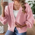 thumbnail image 5 of Amidoa Cardigan Womens Sweater Long Sleeve Pink Cute Knit Open Front Solid Cardigans Women's Cardigans XL, 5 of 5