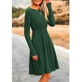 thumbnail image 4 of PRETTYGARDEN Women's Spring Fall Short Dress Ribbed Knit Crewneck Long Sleeve A Line Flowy Casual Elegant Going Out Dresses, 4 of 8