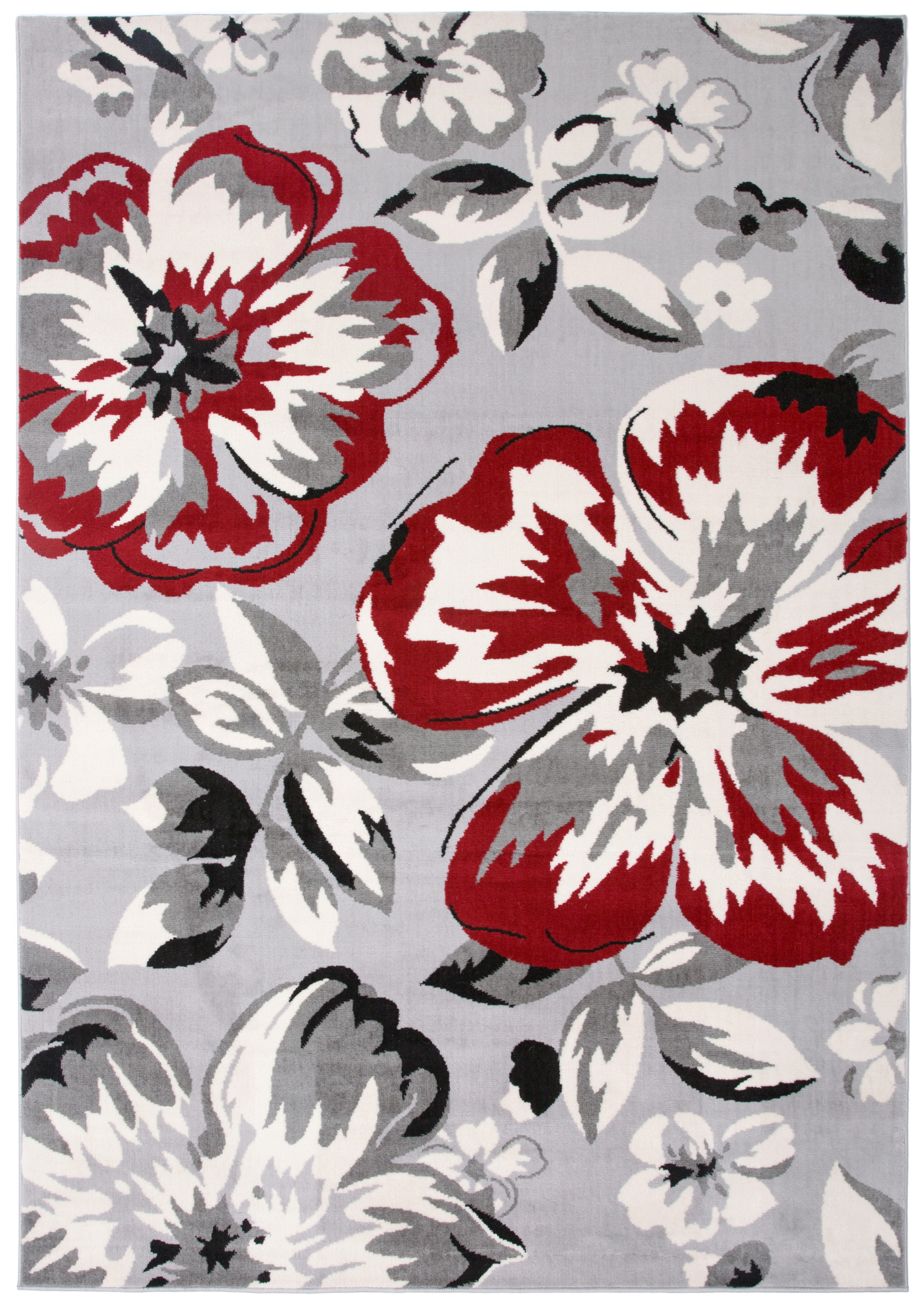 Photo 1 of Modern Floral Circles Red 31 x 5 Indoor Area Rug