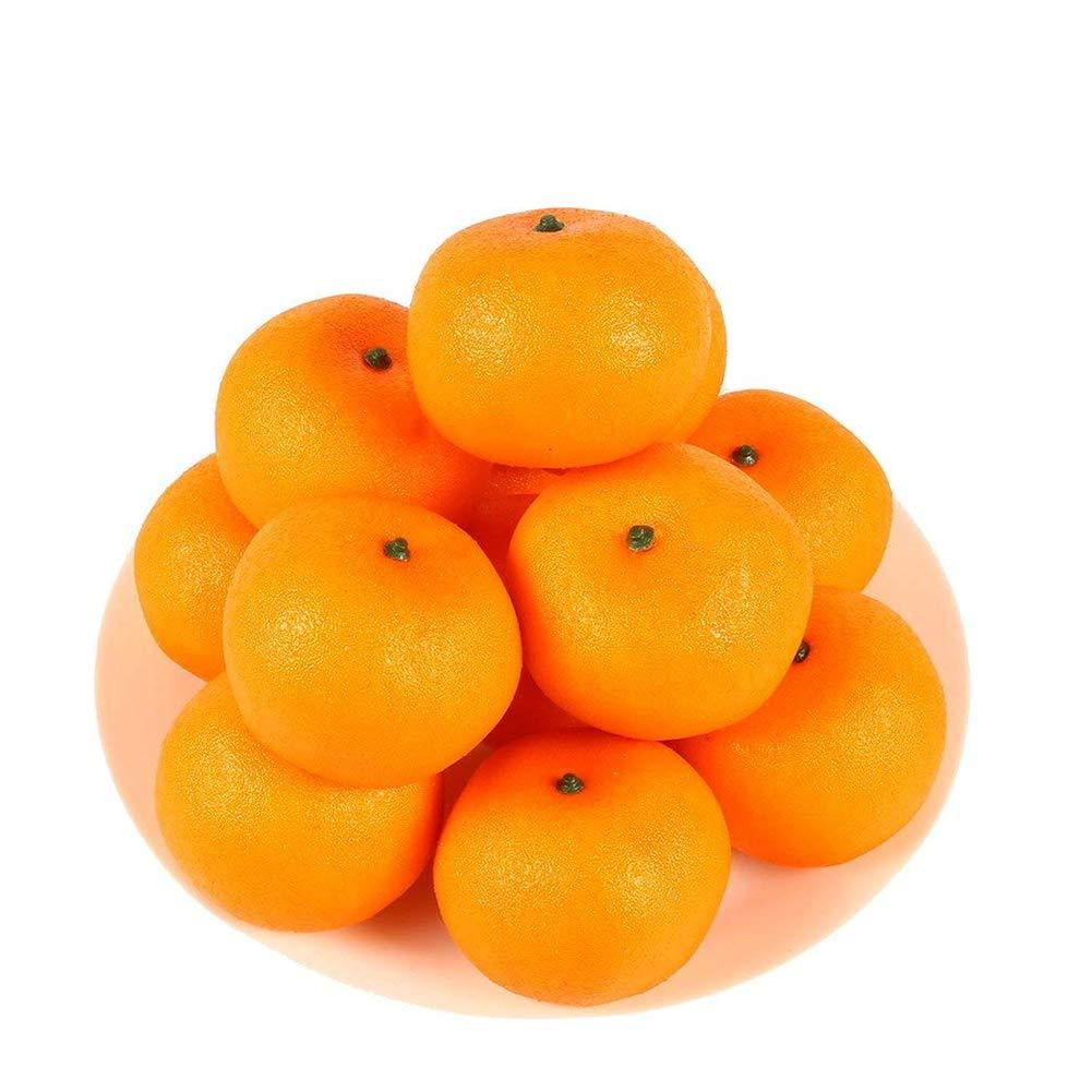 HAKSEN 12 PCS Artificial Lifelike Simulation Oranges Fake Fruit Home Kitchen Cabinet Decoration Orange
