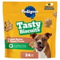 thumbnail image 2 of (4 pack) Pedigree Small Tasty Biscuits Dog Treats, Peanut Butter & Bacon Flavor, 24-oz Bag, 2 of 8
