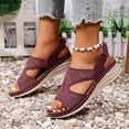 thumbnail image 6 of Daolelai Hollow Thick-Soled Wedge-Heeled Peep-Toe Sandals, 6 of 9
