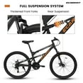 thumbnail image 2 of 26 Inch Mountain Bike, Dual Full Suspension 21-Speed Disc Brakes Thumb Shifter, Carbon Steel Frame Mountain Bike, Mens Womens Trail Commuter City Bicycles, 2 of 9
