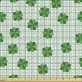 thumbnail image 2 of Ambesonne St. Patrick's Day Fabric by the Yard Upholstery, Clovers Pattern, 1 Yard, Pale Grey Fern Green, 2 of 5