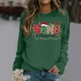 thumbnail image 2 of FYEGRE Chandail Sans Capuche pour Femmes, Col Rond, Manches Longues, Doux, Décontracté, Athlétique, Confortable, pour les Vacances, Vert, TTG, 2 of 4