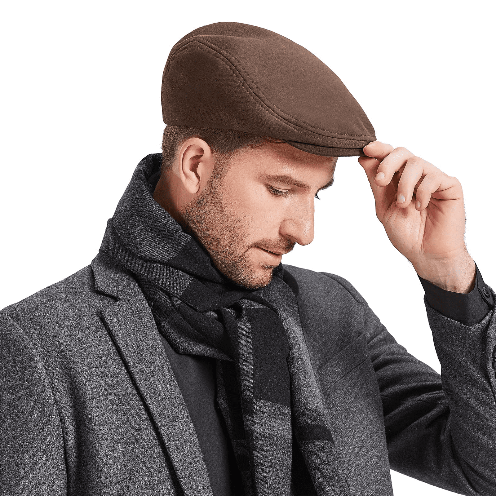 Zando Flat Caps Hats for Men Solid Newsboy Cap Driving Irish Cabbie