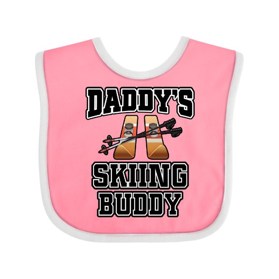 Inktastic Daddys Skiing Buddy Kids Skis Boys or Girls Baby Bib
