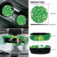 thumbnail image 6 of Xoenoiee St. Patrick's Shamrock Car Front Seat Covers 12Pcs Set with Steering Wheel &Seat Belt Cover Car Trash Can Armrest Cover Air Vent Bag Rear View Mirror Cover Cup Coasters Kychain, 6 of 7