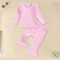 thumbnail image 2 of TOWED22 Baby Toddler Girl Cute Outfits Long Sleeve Crewneck Top and Pants 2 Piece Clothes Set Fall Winter Soft(Pink,18-24 M), 2 of 6