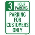 thumbnail image 1 of SignMission A-1824-24428 Panneau en Aluminium de 18 x 24 Po - Parking de 3 Heures - Parking Réservé aux Clients, 1 of 1