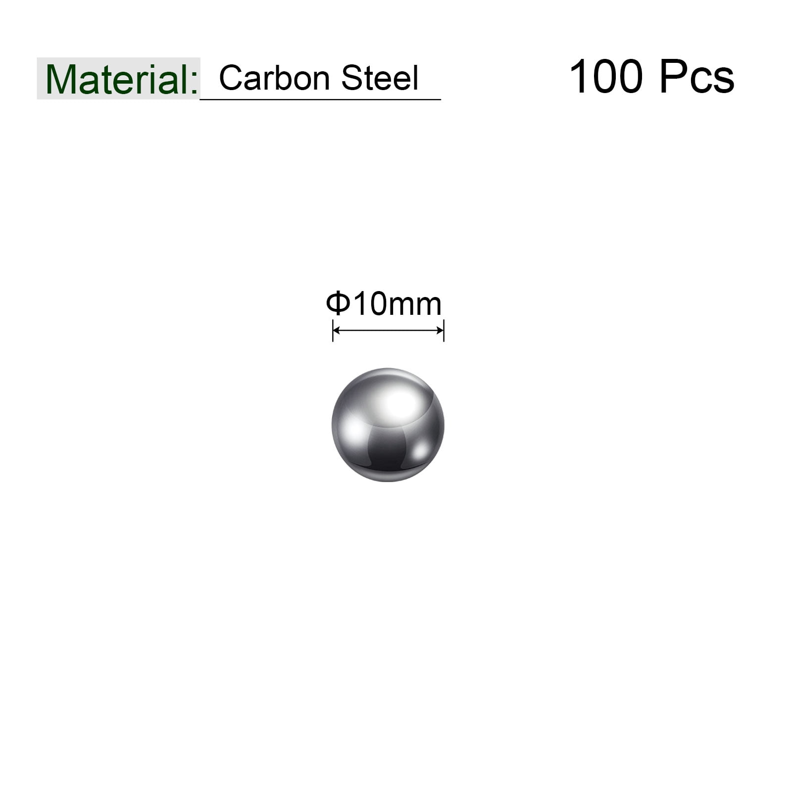 Unique Bargains Durable Carbon Steel Bearing Balls for Various Applications 10mm 100Pcs