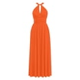thumbnail image 4 of Warop Women's Backless Halter Neck Maxi Dress Sleeveless Tie Flowy Beach Vacation Dress Summer Trendy Solid Color Clothes, 4 of 9