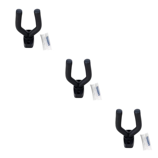 Soidarity Gancho para colgar guitarra de montaje en pared, soporte antideslizante para guitarra eléctrica acústica, instrumento de cuerda para ukelele Negro 13 * 7 cm 3piezas Soidarity CBP001514