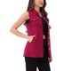thumbnail image 4 of Chaleco de mezclilla sin mangas para mujer INSPIRE CHIC, con botones, de longitud media, casual, color rojo oscuro, 4 of 6