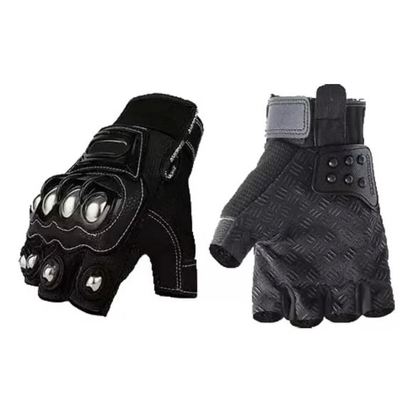 Guantes Protectores De Motocicleta, Medio Dedo