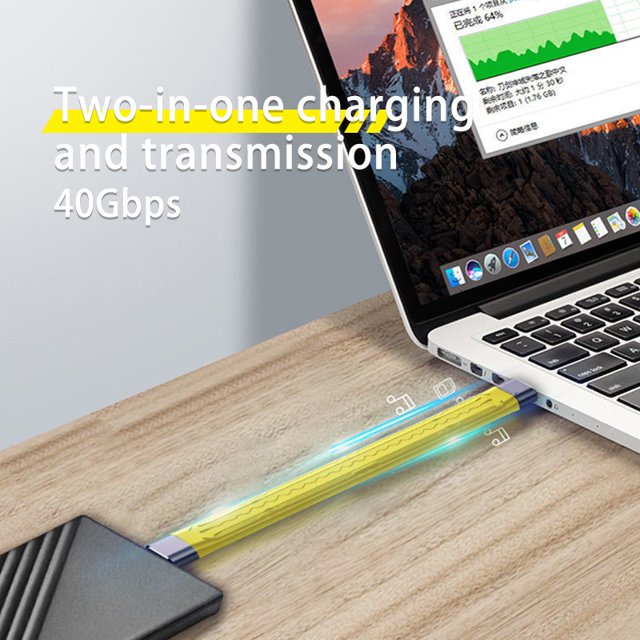 Cable cargador 2 en 1 10Gbps/40Gbps PD 100W Cable de carga USB USB 3.1 para tableta Ndcxsfigh Para estrenar