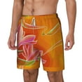 thumbnail image 2 of Uemuo Orange Flower Psychedelic Pattern Mens Swim Trunks Quick Dry Board Shorts with Mesh Lining, Stretch Beach Shorts Quick Dry No-Chafing Board Shorts-X-Large, 2 of 9