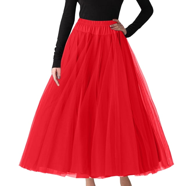 Cathalem Womens Skirt Button Up Stretch High Waist Frayed With Pockets,Red XXXXXL