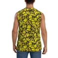 thumbnail image 4 of Lsque Yellow Butterflies Print Men's Cotton Blend Sleeveless Muscle Shirts (S-3XL)- Moisture Wicking, Odor Protection, UPF 30+,Medium, 4 of 8