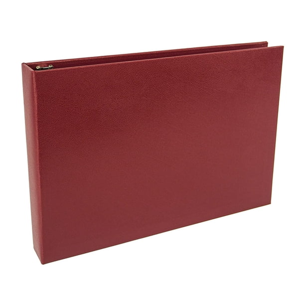 7 Ring Executive Check Binder with Zipper Pouch, Burgundy Textured