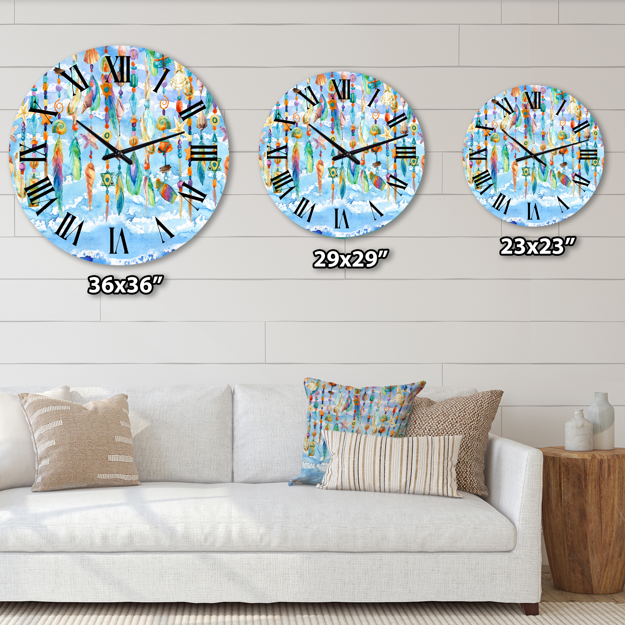 Designart 'Jewelry Of Sea Shell And Beads' Traditional Wall Clock