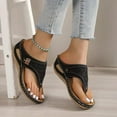 thumbnail image 5 of Orthopedic Wedge Sandals for Women 2025 Dressy Summer Comfortable Arch Support Casual Slip on Flats Flip Flops for Women Ladies Beach Outdoor Slides Slippers Shoes, 5 of 12