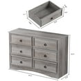 thumbnail image 6 of Gray 6 Drawer Dresser for Bedroom, Wide Chest Of Drawers Wood Storage Cabinet for Living Room, 6 of 6