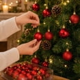 thumbnail image 5 of 42-Piece Red Christmas Ornaments, Shatterproof Christmas Tree Decorations, Plastic Assorted Styles Christmas Ball for Christmas, Holiday Decor, 5 of 7