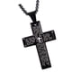 thumbnail image 5 of 1 collar con cruz de acero de titanio y letras, cadena de cuello sencilla, joyería unisex negra, 5 of 7