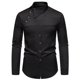thumbnail image 2 of pstuiky camisas de manga larga para hombre, Camisa informal de manga larga con cuello vuelto y botones a la moda para hombre salir tops m, 2 of 6