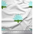 thumbnail image 1 of Soimoi Modal Satin Fabric Leaves & Lotus Block Print Fabric by The Yard 42 Inch Wide, 1 of 1