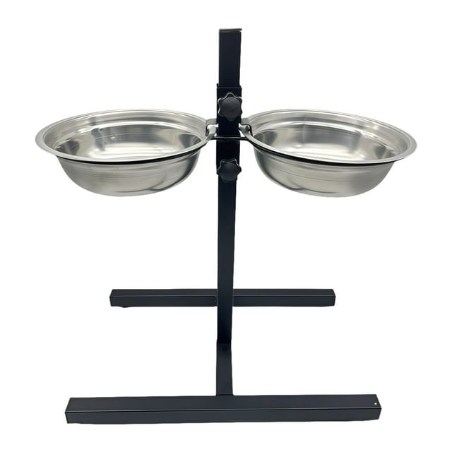 Comedero de metal para perros, soporte antideslizante para comida y agua, cuencos dobles para mascotas, soporte para cachorros grandes, medianos y