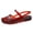 Wine, variant on Women's Transparent Mary Jane Jelly Shoes With 3D Dutterfly, Rhinestone Buckle Retro Glitter Hollow Grid Breathable Flat Sandals